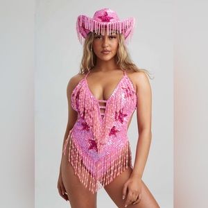SHOP EASY TIGER PINK STARGAZER BODYSUIT AND HAT